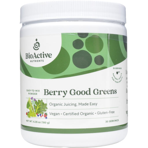 BioActive Nutrients Berry Good Greens, 30 servings, front of tub