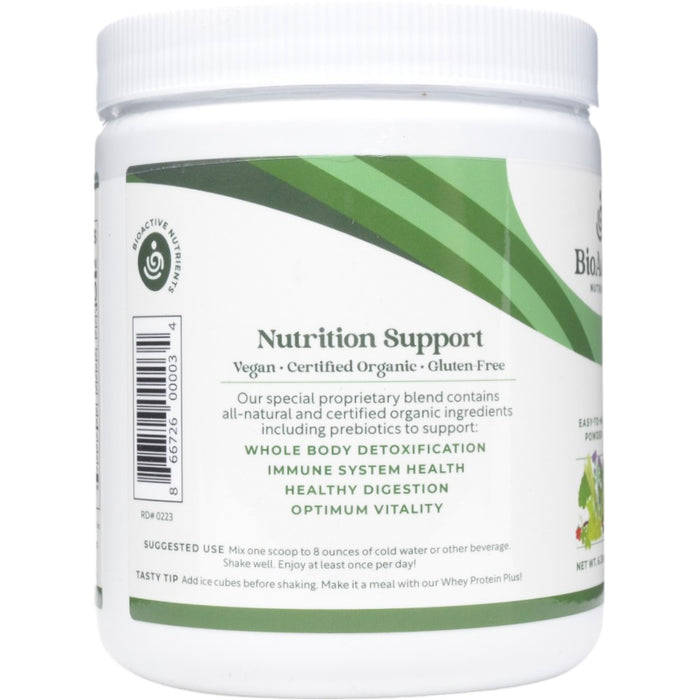 BioActive Nutrients Berry Good Greens 30 servings suggested use label