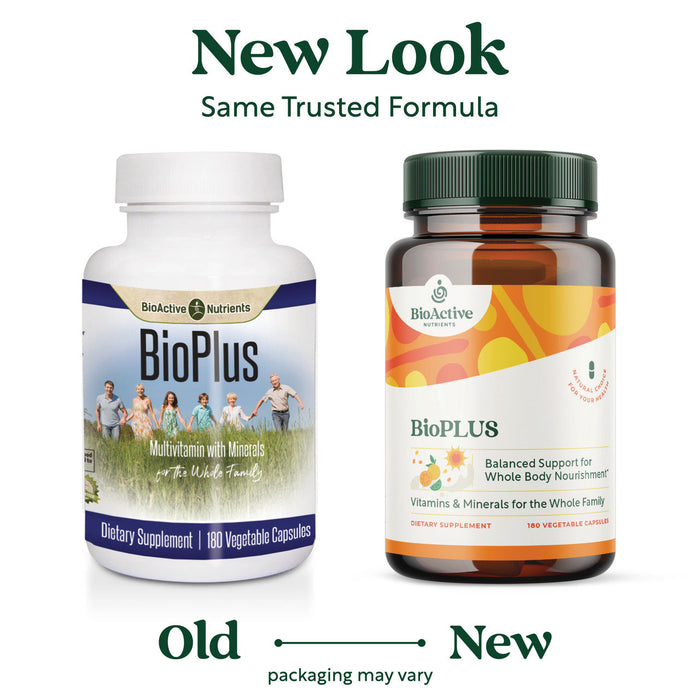 BioActive Nutrients BioPLUS Multivitamin/Multimineral new look, same trusted formula graphic