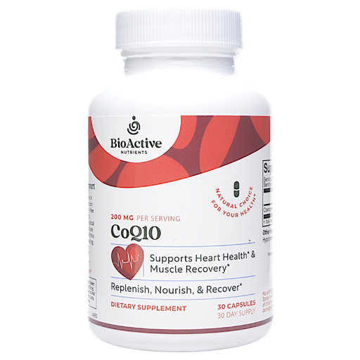 BioActive Nutrients CoQ10 200 mg, 30 capsules, front of bottle