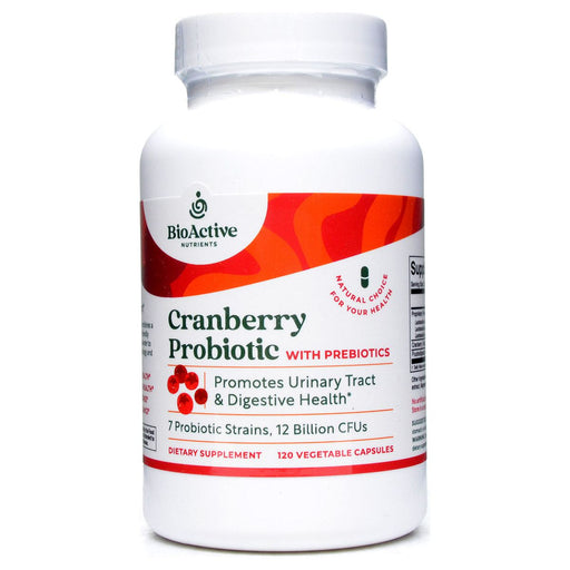 BioActive Nutrients Cranberry Probiotic with Prebiotics, 120 veg capsules, front of bottle
