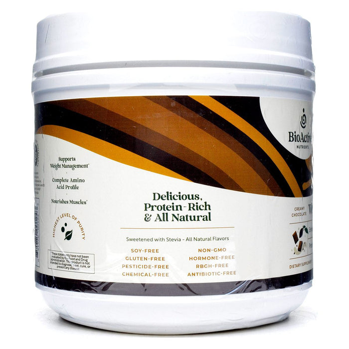 BioActive Nutrients Grass-Fed Whey Protein Chocolate suggested use label