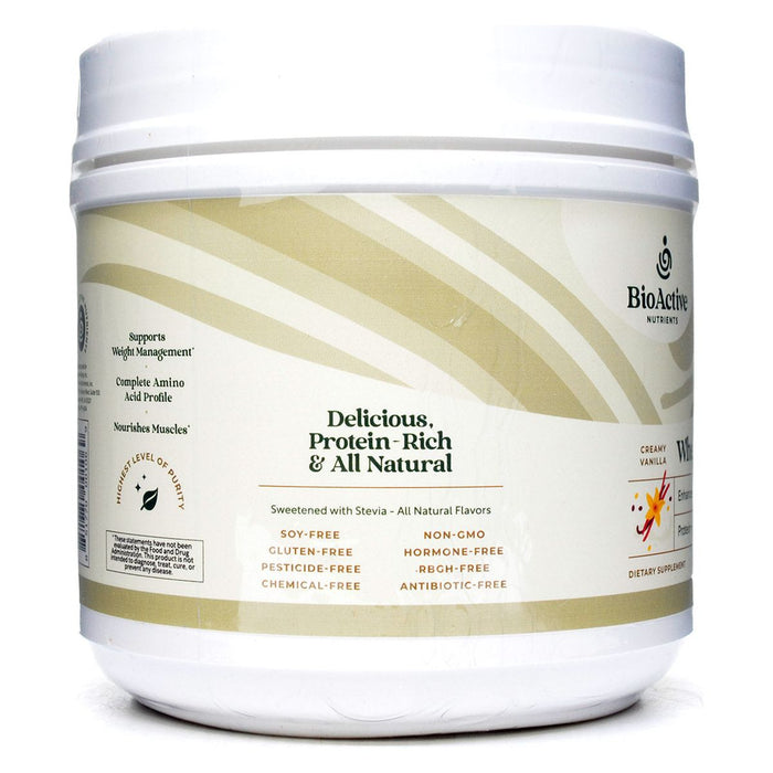 BioActive Nutrients Grass-Fed Whey Protein Vanilla suggested use label