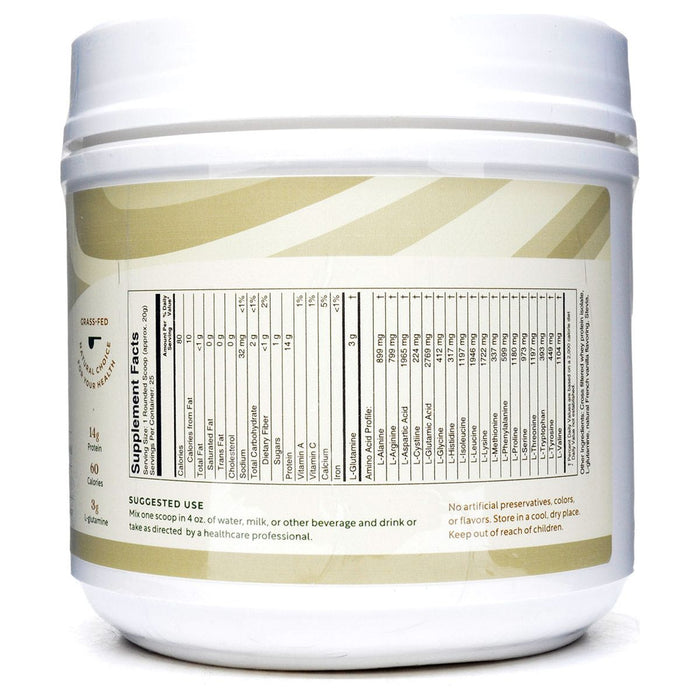 BioActive Nutrients Grass-Fed Whey Protein Vanilla supplement facts label