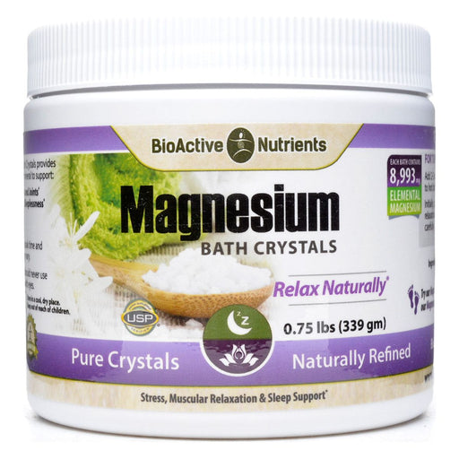 BioActive Nutrients Magnesium Bath Crystals, 0.75 lb, front of tub