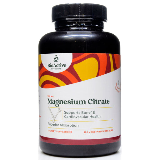 BioActive Nutrients Magnesium Citrate 150 mg, 120 veg capsules, front of bottle