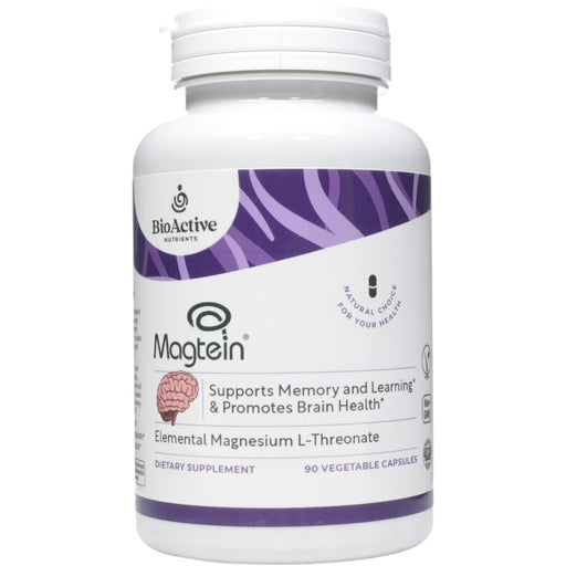 BioActive Nutrients Magtein Magnesium L-Threonate 2000 mg, 90 capsules, front of bottle