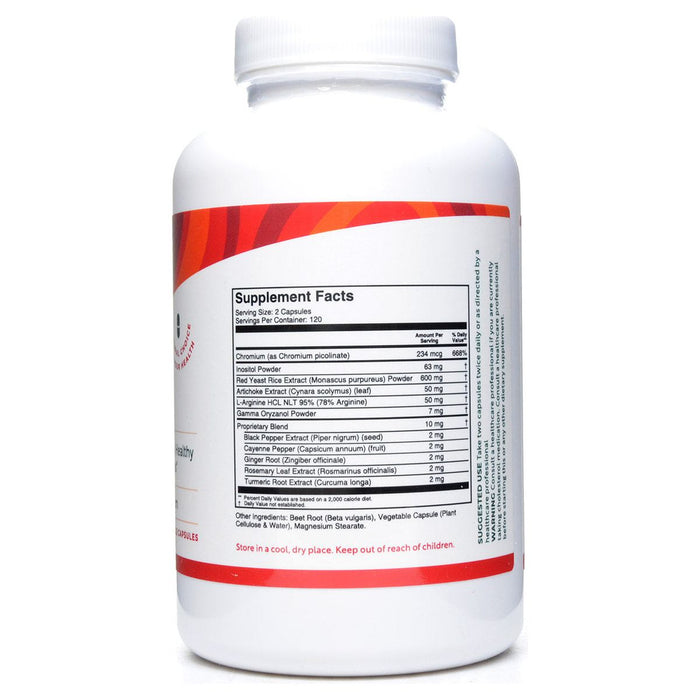 BioActive Nutrients Red Rice Plus 240 veg capsules supplement facts label