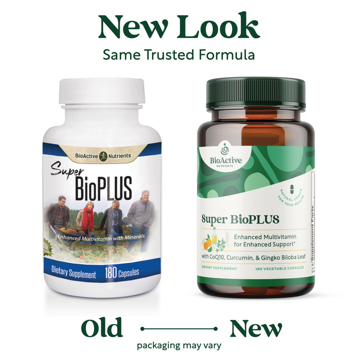 BioActive Nutrients Super BioPLUS new look, same trusted formula graphic