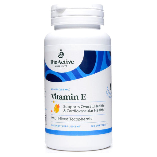 BioActive Nutrients Vitamin E 400 IU, 120 softgels, front of bottle