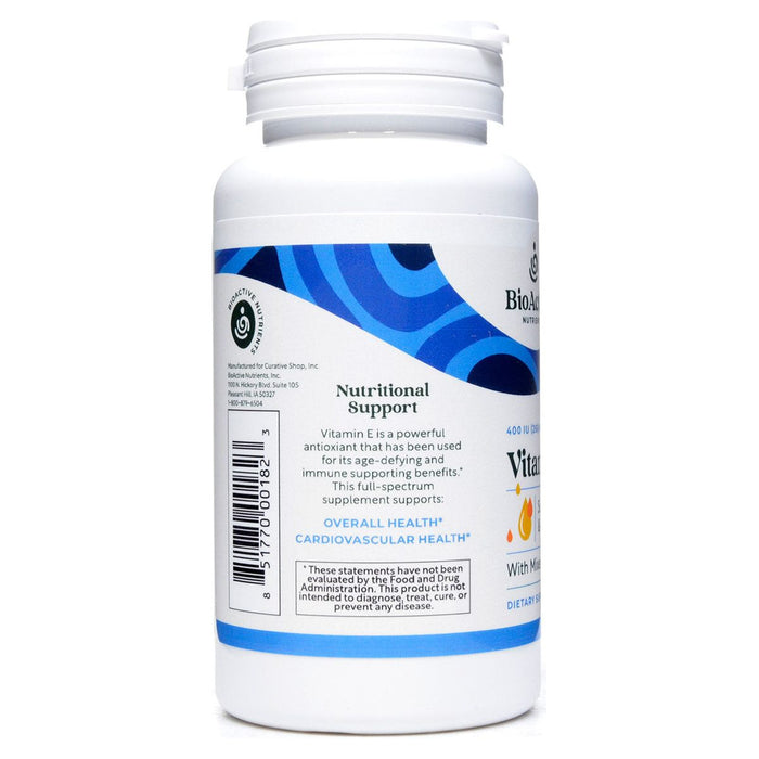 BioActive Nutrients Vitamin E 400 IU 120 softgels suggested use label