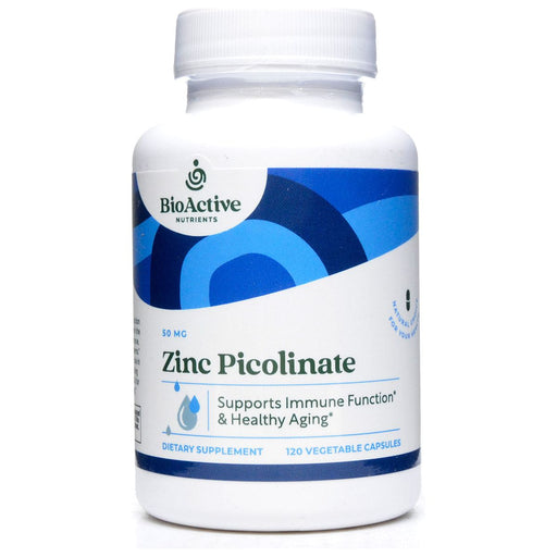 BioActive Nutrients Zinc Picolinate 50 mg, 120 veg capsules, front of bottle