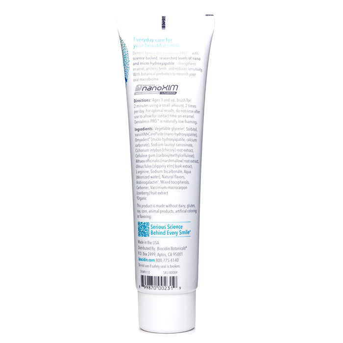Biocidin Botanicals Dentalmin PRO 3.4 oz ingredients label