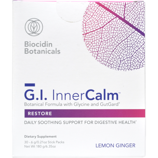 Biocidin Botanicals G.I. InnerCalm, 30 stick packs, front of box