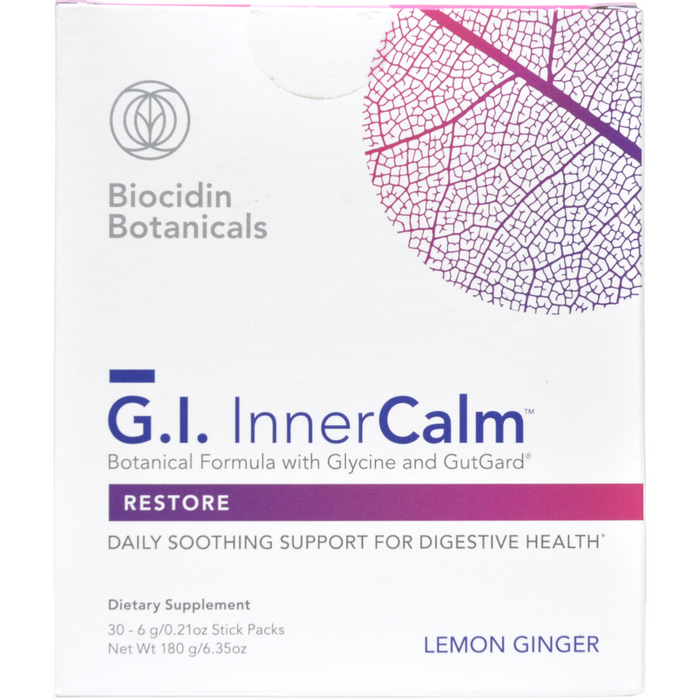 Biocidin Botanicals G.I. InnerCalm, 30 stick packs, front of box