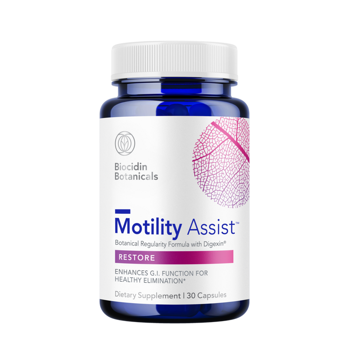 Biocidin Botanicals Motility Assist, 30 capsules, front of bottle