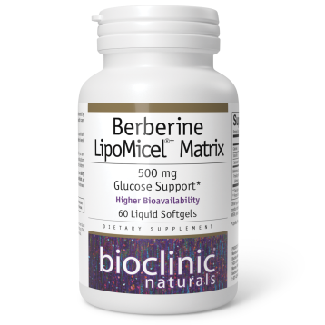 Bioclinic Naturals Berberine LipoMicel Matrix, 60 softgels, front of bottle