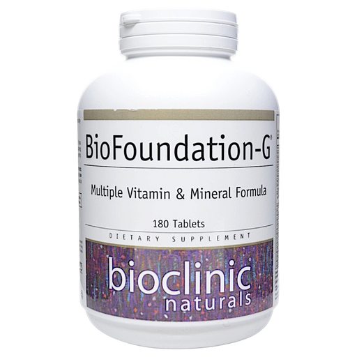 Bioclinic Naturals BioFoundation-G, 180 tablets, front of bottle