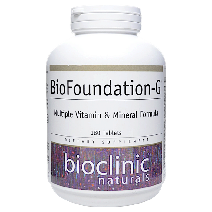 Bioclinic Naturals BioFoundation-G, 180 tablets, front of bottle