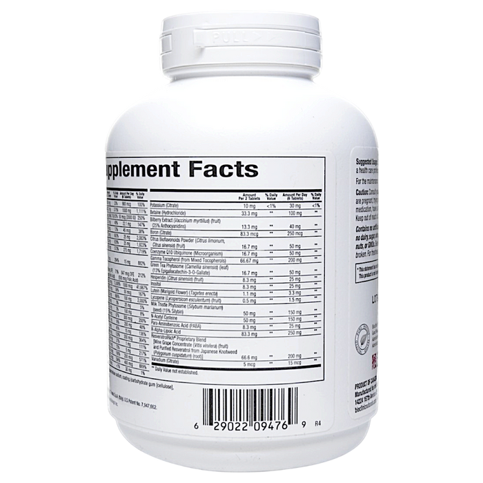 Bioclinic Naturals BioFoundation-G 180 tablets supplement facts label 2