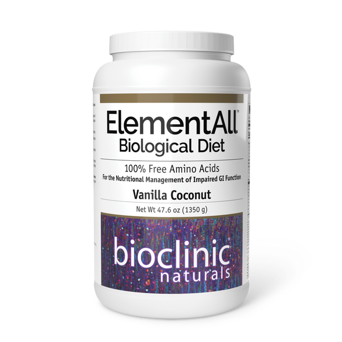 Bioclinic Naturals ElementAll Biological Diet Vanilla Coconut, 9 servings, front of jar