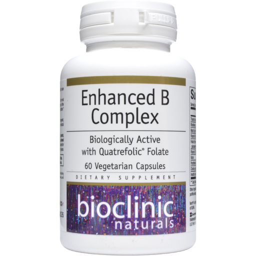 Bioclinic Naturals Enhanced B Complex, 60 capsules, front of bottle
