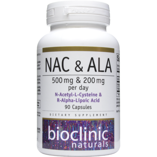 Bioclinic Naturals NAC & ALA, 90 capsules, front of bottle