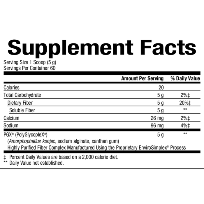 Bioclinic Naturals PGX Daily Granules 150 g supplement facts label
