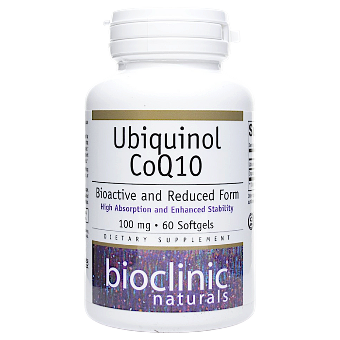 Bioclinic Naturals Ubiquinol CoQ10 100 mg, 60 softgels, front of bottle