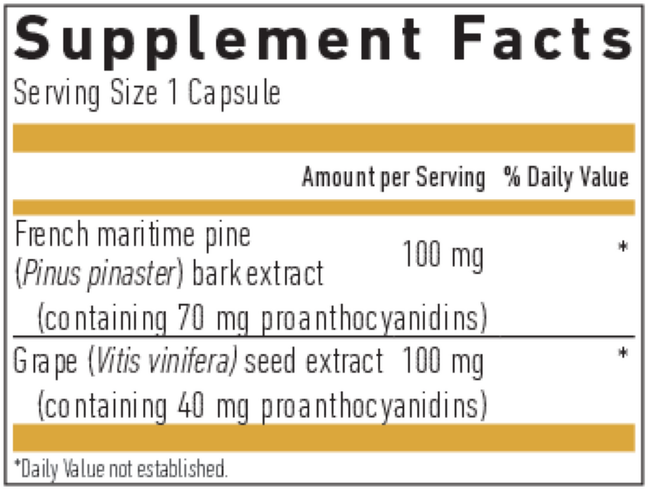 Biogena Pycnogenol Superior 100 GOLD Supplement Facts