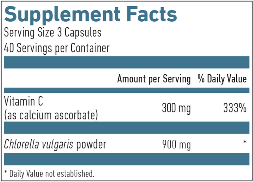 Biogena Chlorella Plus C Supplement Facts
