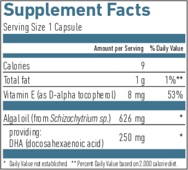 Biogena Vegan Omega 3 Supplement Facts

