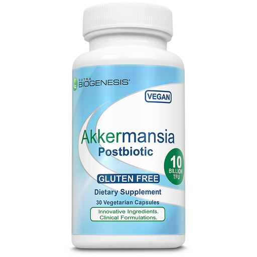 BioGenesis Akkermansia Postbiotic, 30 capsules, front of bottle