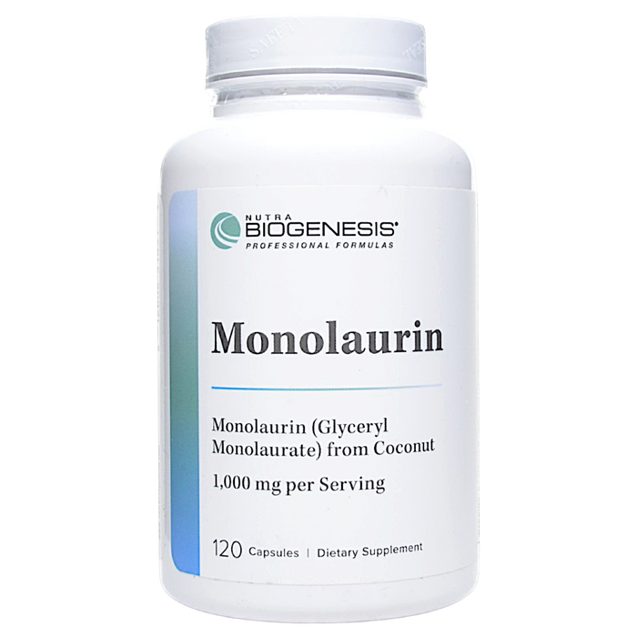 BioGenesis Monolaurin 1000 mg, 120 capsules, front of bottle