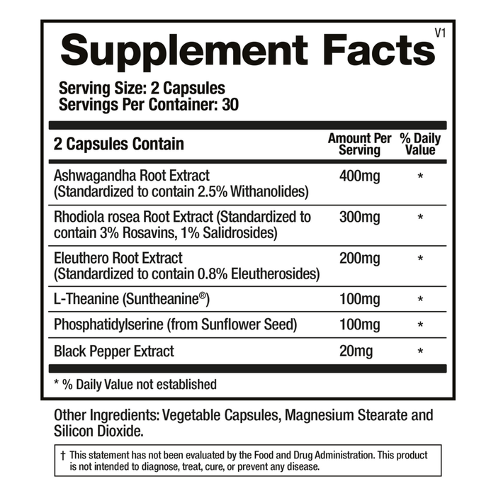 BioMatrix Adapt Align 60 capsules supplement facts label