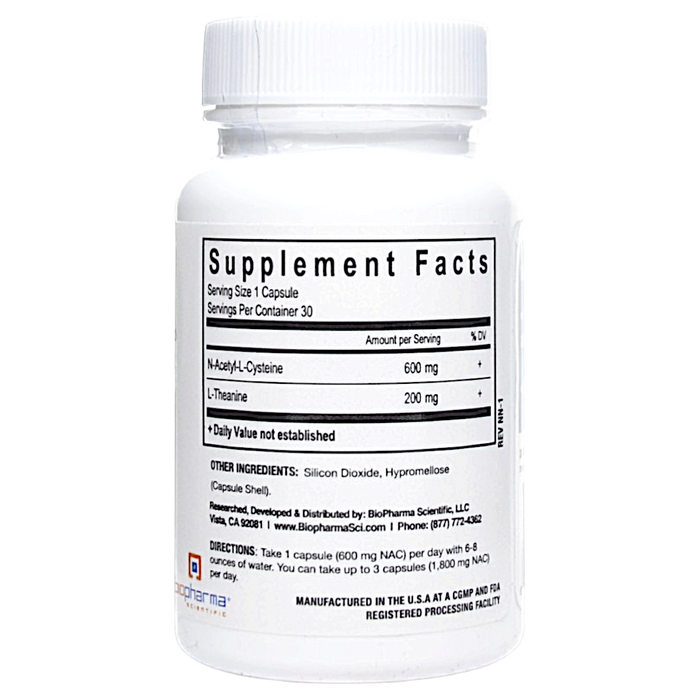 BioPharma Scientific Nanoneuro 30 capsules supplement facts label