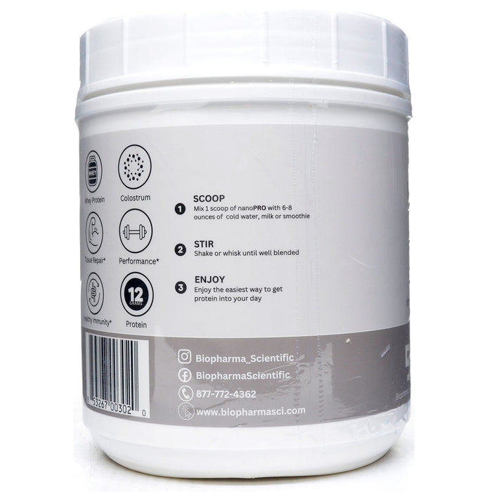 BioPharma Scientific Nanopro PRP Immune 1.2 lb suggested use label