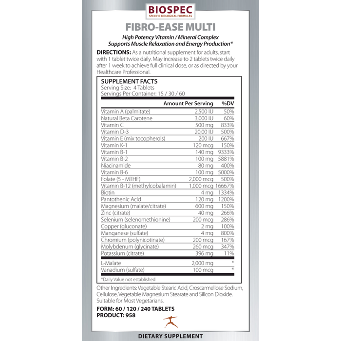 Biospec Nutritional Fibro-Ease Multi Supplement Facts