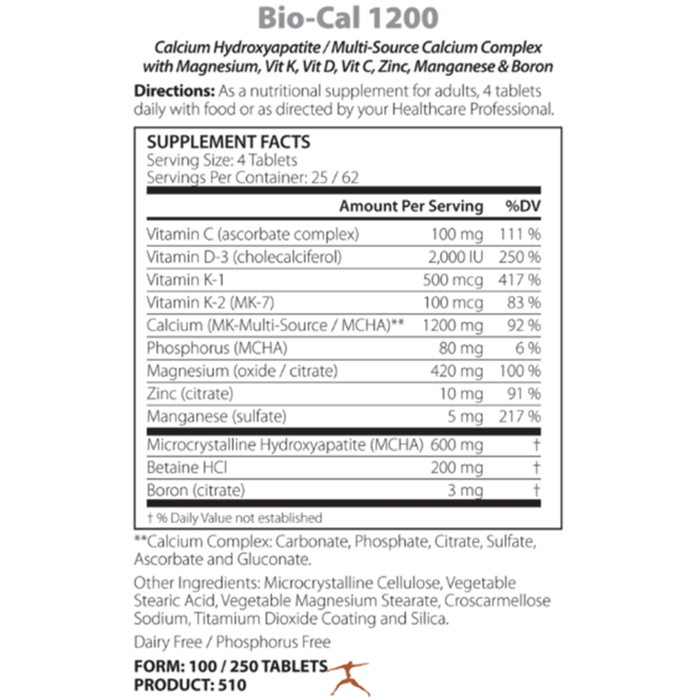 Bio-Cal 1200 250 tabletsby Biospec Nutritionals