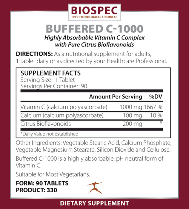Biospec Nutritionals Buffered C-1000 Supplement Facts