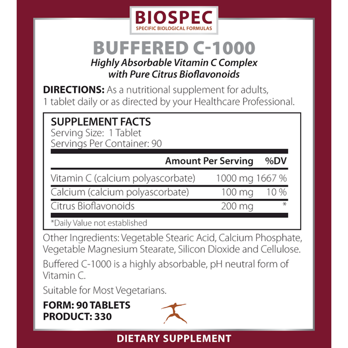 Biospec Nutritionals Buffered C-1000 Supplement Facts