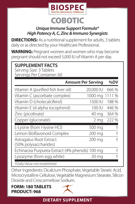 Biospec Nutritionals Cobotic Immune Support Supplement Facts