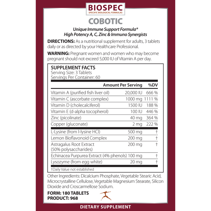 Biospec Nutritionals Cobotic Immune Support Supplement Facts