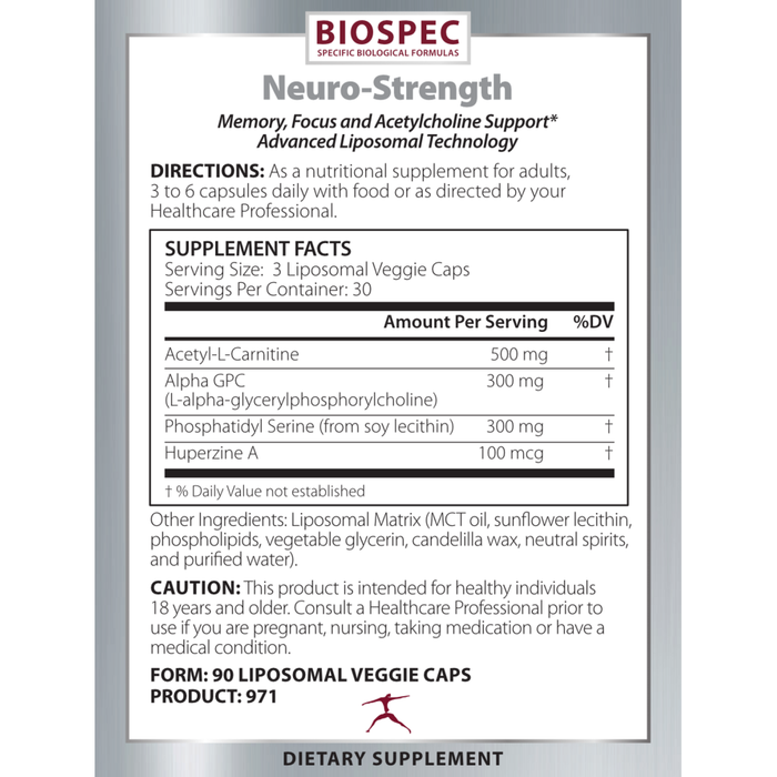 Neuro-Strength 90 Liposomal Veggie Capsules by Biospec Nutritionals