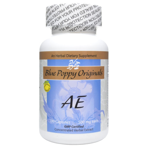 Blue Poppy AE, 180 capsules, front of bottle