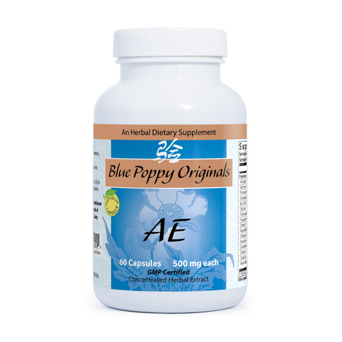 Blue Poppy AE, 60 capsules, front of bottle