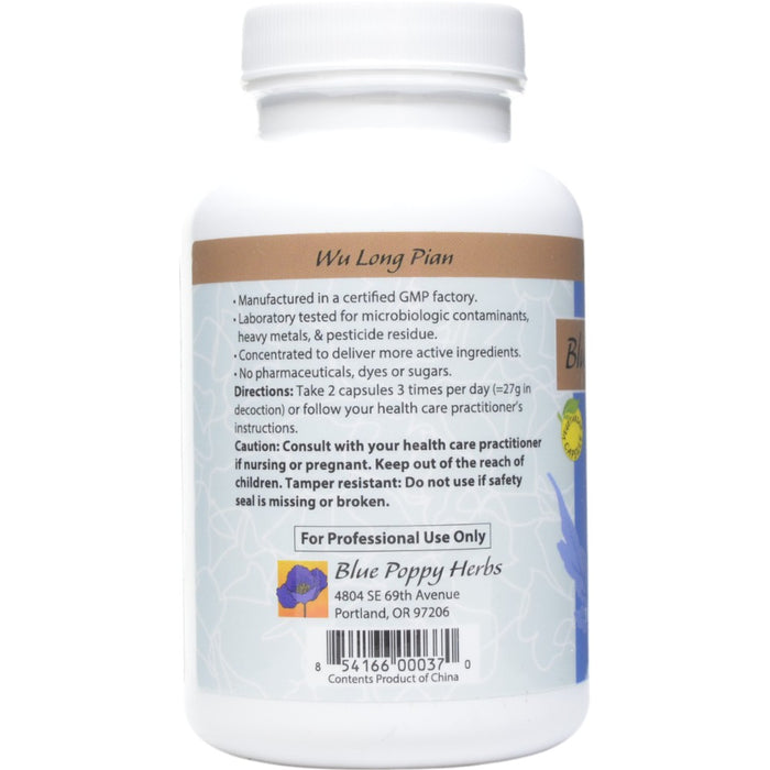 Blue Poppy Black Dragon 180 capsules directions label