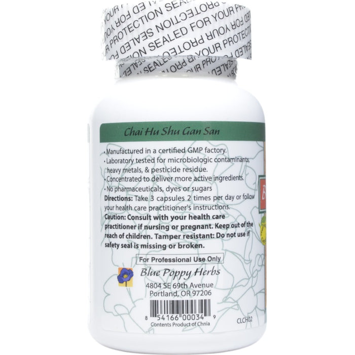 Blue Poppy Chai Hu Shu Gan San 120 capsules directions label