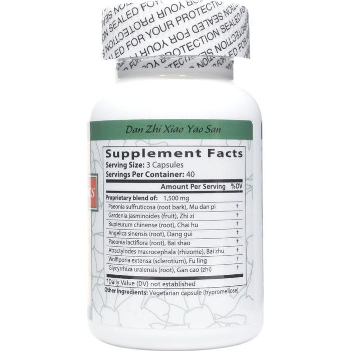 Blue Poppy Dan Zhi Xiao Yao San 120 capsules supplement facts label