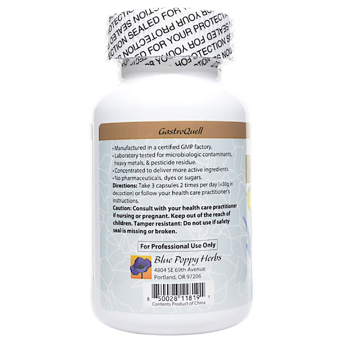 Blue Poppy GastroQuell 180 capsules suggested use label